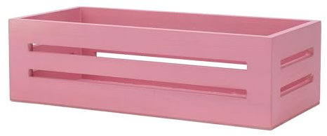 Aufbewahrungskorb aus Holz, Rosa, Multifunktionale Organizer-Kiste für Badezimmer-Toilettenpapier, Leichtes, Platzsparendes Design, Paulownia-Holz, 33 X 15,5 X 10 Cm