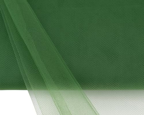 Creativery Tüll Stoff 150cm x 10m - Farbauswahl in 15/30/50/150cm - Feintüll transparent, farbecht & waschbar - Dekostoff für Hochzeit - Tüllstoff zum Dekorieren Basteln Tütü Kostümen - Olivgrün 563D