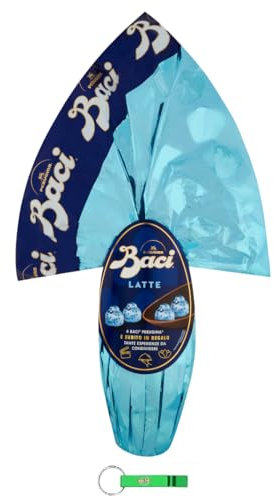 BACI PERUGINA Schokoladenei Uovo Latte Milchschokolade-Osterei mit Überraschung und 4 Pralinen 265g + Beni Culinari Kostenloser Schlüsselanhänger