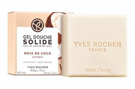 Yves Rocher - Feste Duschgel Kokosnuss - Körperreinigung - Sanfte & Sinnliche Reinigung - 92% Natürlich, Vegan, Plastikfrei - Natürliche Inhaltsstoffe - 100g