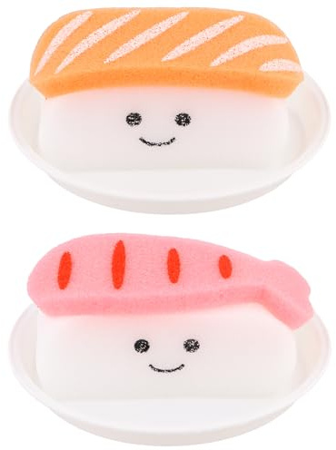 Lot de 2 Éponges de Bain Bébé en Forme de Sushi - Douceur et Amusement pour Enfants - Éponges Konjac Hydrophiles pour Nettoyage Quotidien