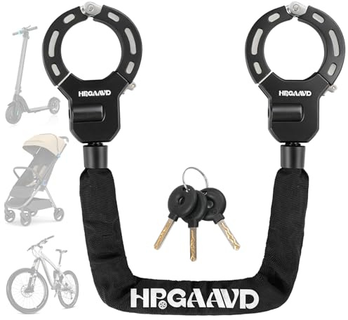 HPGAAVD Antifurto Monopattino Elettrico，Antifurto Bicicletta，Lucchetto a Catena，Lucchetto ad alta sicurezza Catena da 8 mm per Scooter Elettrico/Biciclette/E-Bike/Passeggino/Moto