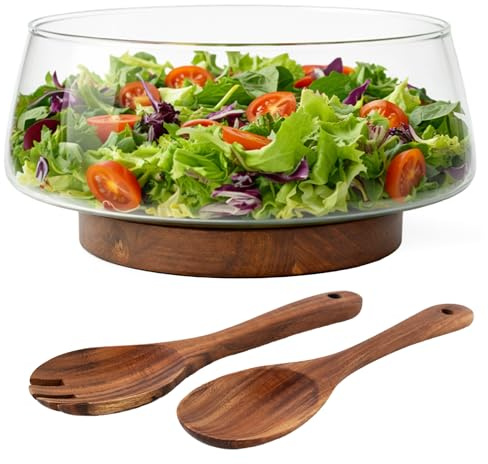 MIAMIO - Salatschüssel Set/Große Salatschale Glas/Obstschale (3,5l)