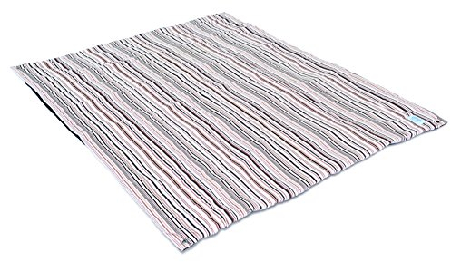 AMAZONAS Picknickdecke Molly Cacao für entspanntes Liegen im Freien Unterseite beschichtet wasserdicht dicke warme Thermofüllung aus Hohlfaser 175 x 135 cm weiß-braungestreift