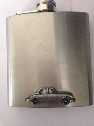 Jaguar MK2 3,8 Ref104 Voiture Effet étain Emblème sur Une flasque 170,1 Gram en Acier Inoxydable Captive Top