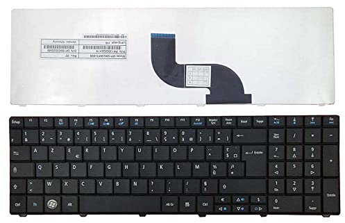 Keyboards4Laptops Francés Negro Teclado de Repuesto para Ordenador portátil Compatible con Acer Aspire E1-571-6472