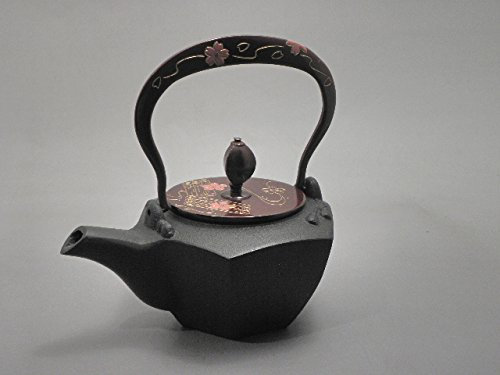 Tokyo Matcha Selection - [Heritage grade Gourd type Kotetsubin - Sakura - 160ml/cc - Small Iron Teapot Kettle - Japan Imported [Standard ship by EMS: with Tracking & Insurance]