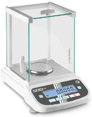 KERN Analysenwaage ADB 100-4 (mit Libelle und Fußschraube, Justierprogramm CAL, mit Glaswindschutz, digitale Waage, Einbereichswaage) ADB 100-4