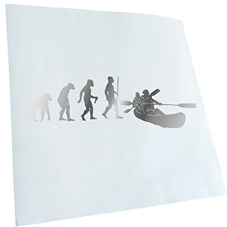 Kiwistar - Autoaufkleber - Kanu Kajak Evolution - chrom - 20x6,2cm - Heckscheibe Auto Aufkleber wetterfest für Kfz LKW Mofa Truck - Sticker außen selbstklebend Tuning Zubehör für Fenster Fahrzeug