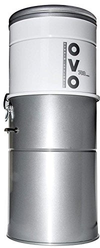 OVO Aspirateur Centralisé 700 Airwatts 32 Litres - Aspiration Centralisée Jusqu'a 400 M2 - Neuf, Existant, Rénovation - Garantie 10 Ans, Gris