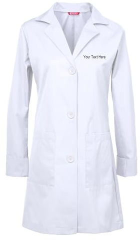 TAILOR'S Damen Personalisiert Laborkittel Bestickt mit eigenem Namen