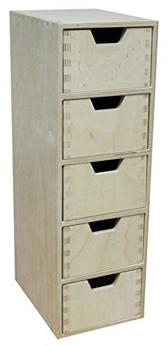 5 Schubladen Long Plain Holz Aufbewahrungsbox Truhenschrank mit Schubladen Decoupage Pyrographie