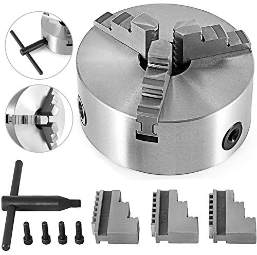 VEVOR 3 Backen Backenfutter 160 mm Durchmesser, Dreibackenfutter,Hochpräzises Drehbankfutter, Selbst Zentrierendes Spannfutter mit Präzisions-Kegelrad, für Drehm K11-160 Lathe Chuck Metallisch 6 Inch