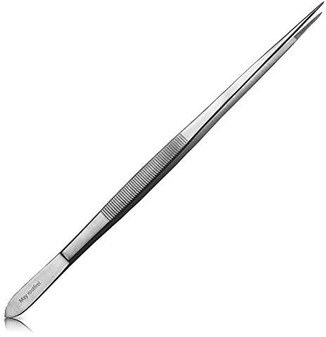 May - Aquarium Pinzette mit feiner Spitze 30 cm lang - Aquarienpinzette - Aquarienzange - Aquarien-Zubehör zur Reinigung und Pflege - Edelstahl