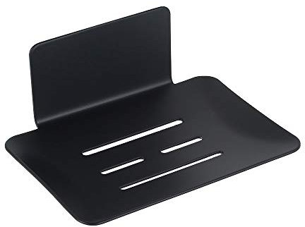 ATopoler Porte Savon Mural sans Perçage INOX Porte-Savon Douche Auto-adhésif Support de Savon Mural avec Drain et Adhésif Magique pour Salle de Bain Douche Cuisine Hôtel (Noir)