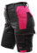 strongAnt Shorts de randonnée Pantalon Femme en élastane pour la randonnée et Autres activités de Plein air et Le Travail - Noir-Rose, Coutures Roses. Taille: 42