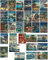 ZPPLD 30 Postkarten,Postkarten Vintage,Alte Gebäudepostkarte,Postkarten Set Vintage,Postkarten Vintage,Postkarten Retro,(Antikes Gebäude)
