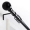 Oxford Homeware Curtain Poles Metal Extendable - Durable Plain Ball Curtain Pole Set Includes Finials, Rings, Brackets & Fittings (Matte Black, 70-120 Cm, 28 Inches to 48 Inches)