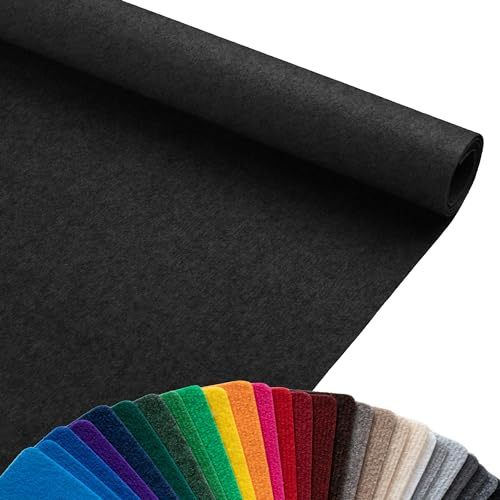 Primaflor Rips Messeteppich Dublin | 200x900 cm | Anthrazit | Meterware | Gerippte Polypropylen-Meterware für Messe, Event und Hochzeit; Bfl-s1, 3 mm hoch, zuschneidbar