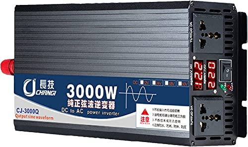 Inversor de Onda sinusoidal Pura 1600W 2200W 3000W 4000W 5000W 6000W 8000W 12V 24V 48V 60V a 220V/230V Transformador Corriente, Onda Inversor de Corriente camion (3000W,24Vto220V)