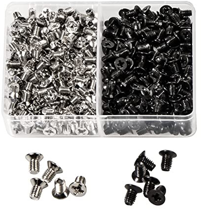 Zmbroll Computer PC Case Screws Hard Drive Screw M3 x 5mm Flat Head Screws Countersunk Phillips Head for 2.5 inch Hard Drive Disk HDD Screws (Bla ck200+Silver200)