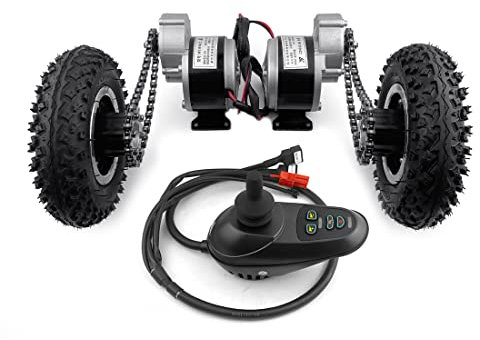 Kit de conversión eléctrica de 250W de doble tracción de 24v, con controlador de joystick, para transporte ligero de carritos (Max 9kph)