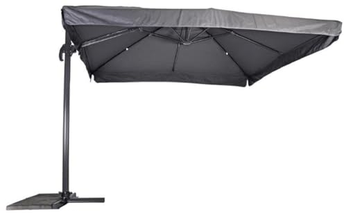 Casa Padrino Luxus Ampelschirm mit Ständer Anthrazit/Grau 300 x 300 cm - Garten Sonnenschirm - Terrassen Sonnenschirm - Balkon Sonnenschirm - Garten Terrassen Balkon Accessoires
