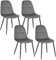 Lestarain Esszimmerstühle 4er Set mit Rückenlehne, für Esszimmer Küche Wohnzimmer, Küchenstühle gepolstert mit Samtbezug, aus Metall, ergonomisches Design, Hellgrau