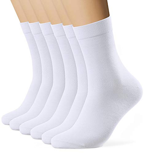 EIISSION Calzini Uomo Calzini Donna Calze Uomo Donna Cotone Calze Running Uomo Corte Calze Antiscivolo Sportivi Lunghe Unisex Calzini Lavoro Calzini Comodi Calzettoni traspiranti 6 Paia Bianco Nero