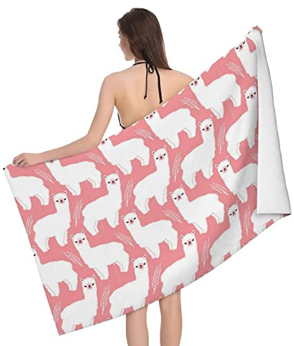 Alpaka Lama bedruckte Mikrofaser-Badetücher – weich und saugfähig, leicht, schnell trocknend und übergroß