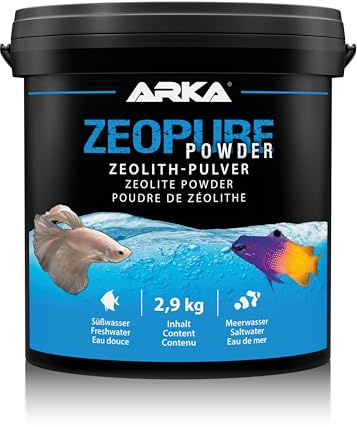 Zeolith Pulver Aquarium 5 L / 2,9 kg – 50 Micron Premium Filterpulver für Süß- & Meerwasser – reduziert Ammonium, Nitrat & Phosphat – ARKA Zeopure Powder