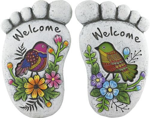 Divas World Zement-Trittsteinfüße Willkommensfuß Trittstein Willkommen Home Eingang Spaziergang Outdoor Garten Rasen Dekoration - Einzigartiges tolles Geschenk Geburtstag