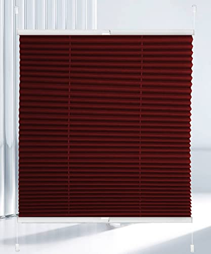 Dream-seeker Plissee Pleated Shade Brown 2 Stück 90x120 cm(B×H) Lichtdurchlässig Klemmfix Ohne Bohren Rollo Für Fenster & Tür Plissee Kleben