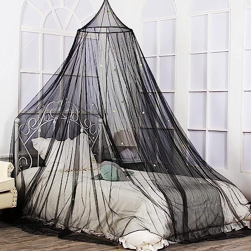 Reheyre Betthimmel, Prinzessinnen-Bettvorhangnetz, runde Kuppel-Bettvorhänge, Prinzessinnen-Betthimmel, Betthimmel Vorhänge, Indoor Outdoor Hauszelt, Baldachin Bettvorhänge für Twin Full Queen King