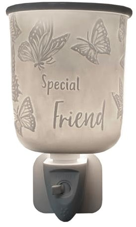 Cello Plug-In Wax Melt Burner – 3D Special Friend Design Porcelain Electric Oil Warmer Aroma Lamp for Wax Melts Special Friend Gift Home Fragrance Friendship Ornament Birthday Present Room Decor