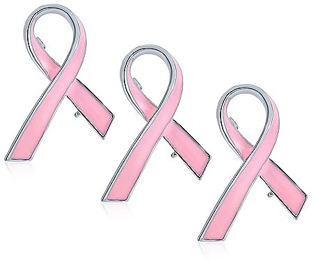 Set Von 3-Prävention Und Awareness Rosa Band Brustkrebs Survivor Brosche Pin Emaille Silber Vergoldet Einfach Inspirational Zubehör Für Frauen