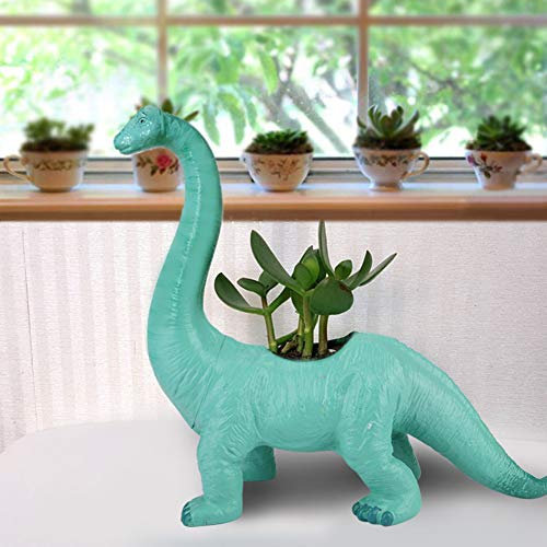 Jeffergarden Jardinières Conteneurs Mignon Trex Planteur Champignon Pot de Fleur Dinosaure Fleur Succulente bonsaï Empotage Fleur Planteur Plantes en Pot Décoration de Bureau à Domicile (Bleu