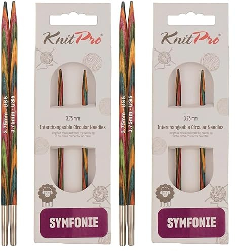 KnitPro 3.75 mm Symfonie Interchangeable Normal Circular Needles, Multi-Color (Pack of 2)