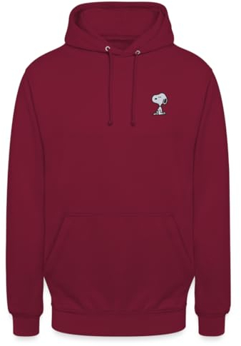 Spreadshirt Peanuts Snoopy Stick Niedlich Unisex Hoodie, L, Bordeaux