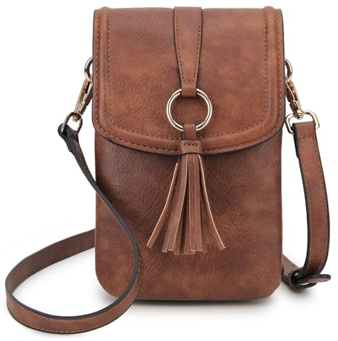 VX VONXURY Handy Umhängetasche Damen Klein, PuLeder Handytasche mit Reißverschluss, Crossbody Bag Geldbörse zum Umhängen