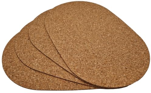 Cleverbrand Platzdeckchen abwaschbar, 4er Set 40 x 30 cm, 3 mm dick, Tischset Platzset aus Kork, Kork Tischset, Tischsets abwaschbar, Tischsets Kork, Platzdeckchen Kork, Platzset abwischbar