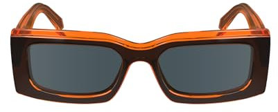 CALVIN KLEIN JEANS Unisex Adult Sunglasses CKJ24604S - Grey/Orange with Solid Grey Lens