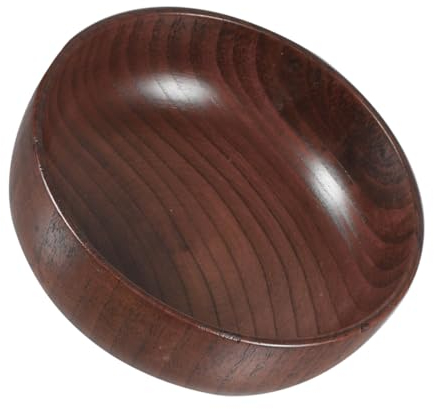 BRIGHTFUFU Natural Wooden Bowl for Salad Serving Large Capacity Fruit Salad Bowl Handle