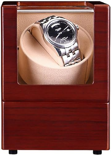 KKMNDE Orologio avvolgitore per Uso Domestico agitatore per Orologi Orologio Meccanico Dispositivo rotatore Automatico Struttura Rosso Scuro Orologio Swinger in Legno Vento