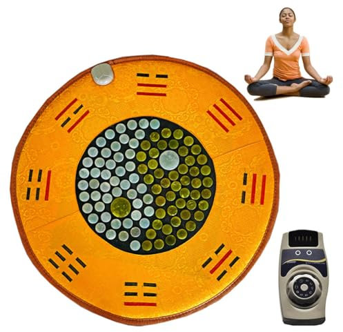 ypuxil Infrarot-Heizkissen, natürliche Jade- und Turmalin-Steine, Heizkissen für Schmerzen, intelligenter Controller mit einstellbarer Temperatur, kleines Pro 45 x 45 cm, 102 Jadesteine
