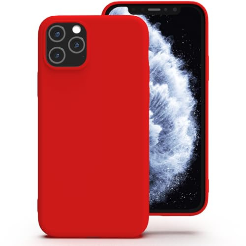 Zuvirelx Silikon Handyhülle für iPhone 11 Pro Hülle, Weiches Griff, Dünne, Minimalistisch, Stoßfest, rutschfest, Taschenpassend - Rot