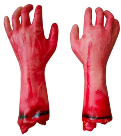 Faux bras, 2 Pièces Mains Humaines Cassées, morceaux de cadavre, sanglant bras cassé Halloween, Terreur Coupé Sanglante Faux Bras, Parties du Corps Mort, Halloween Décorations pour maison hantée