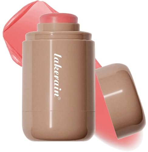 Bâton de fard à joues crème, aspect naturel, finition mate, hydratant, durable, léger, estompable pour les joues (#3 corail vif, 1 pièce)