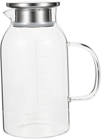 Amosfun Jarra De Vidrio De Gran Capacidad De 1800 Ml Con Tapa Para Tetera Tetera Jarra Para Jugo.