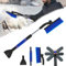 YongSral 3-in-1 Eiskratzer Auto mit Besen, 80CM Schneebesen Auto Ausziehbar, 360 ° Drehbarer Teleskop Schneebesen Auto, Scheibenkratzer Auto, Geeignet Auto, SUV, LKW Windschutzscheibe (Blau)